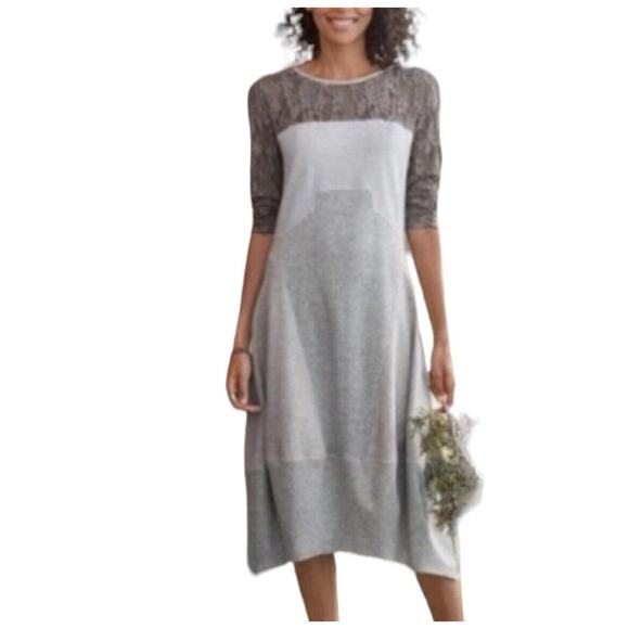 Sundance Dresses & Skirts - Sundance Dress Midi Size M Dress Manette Lace Long Sleeve Tones of Gray Pockets